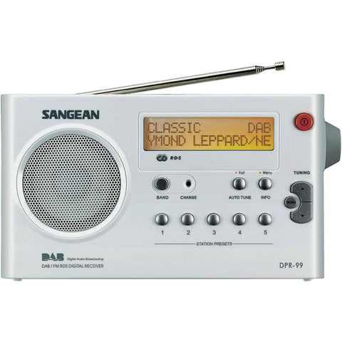 Sangean DPR-99+ Radio, Silver, White