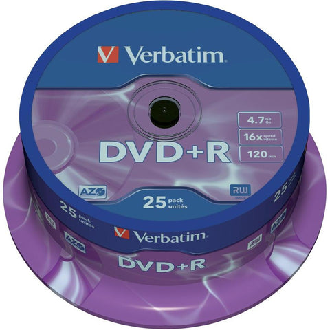 VerbatimDVD+R blank disc43500 25 Units 4.7 GB 120 min Label