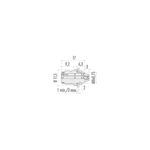 Subminiature circular connectors series620 Nominal current: 1 A