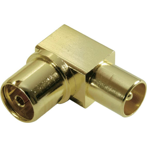 Vivanco Coaxial Angle Adapter Metal Gold