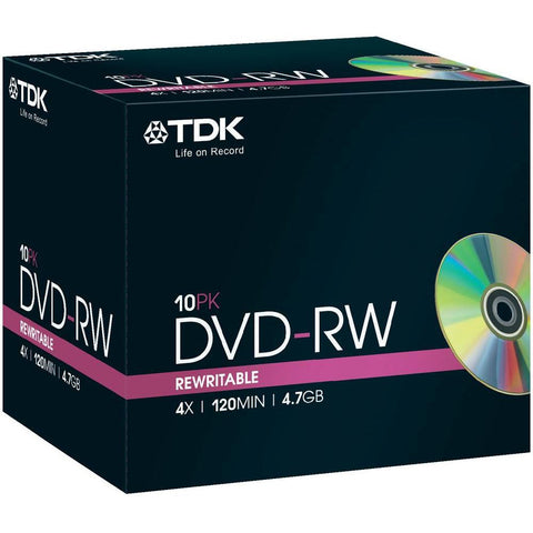 TDK DVD-RW blank 10 Units 4.7 GB 120 min Label