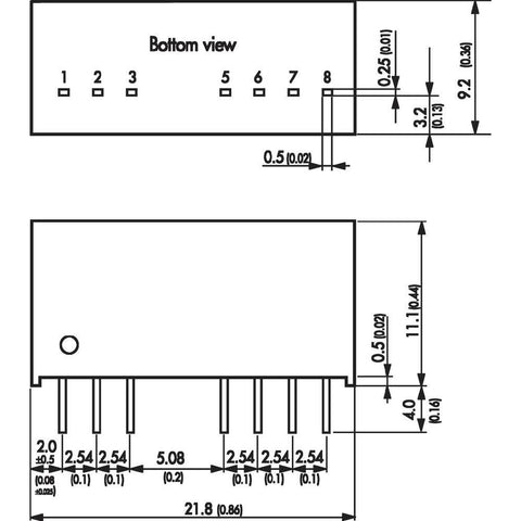 TracoPower TMR 4822 2WW DC-DC Converter Vin: 36 - 75VdcVdc to V
