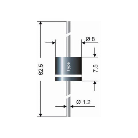 Diode SEMIKRON® Semikron P 600 S Housing type Ø 8 x 7.5 mm