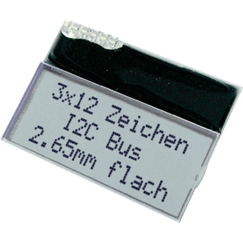 Chip-on-glass display with I²C bus interface EA T123W-I2C Chara