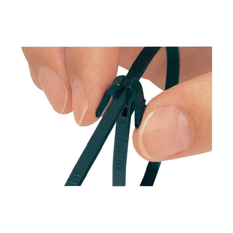 Inside Serrated Releaseable Cable Tie, Black, mm x mm, 1x, Hell