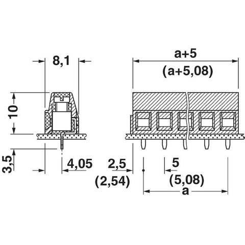 Phoenix Contact 1729018 2-Way PCB Screw Terminal Block 5mmmm 13