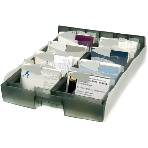 VISITING CARD BOX CROCO DUO A8. GREY